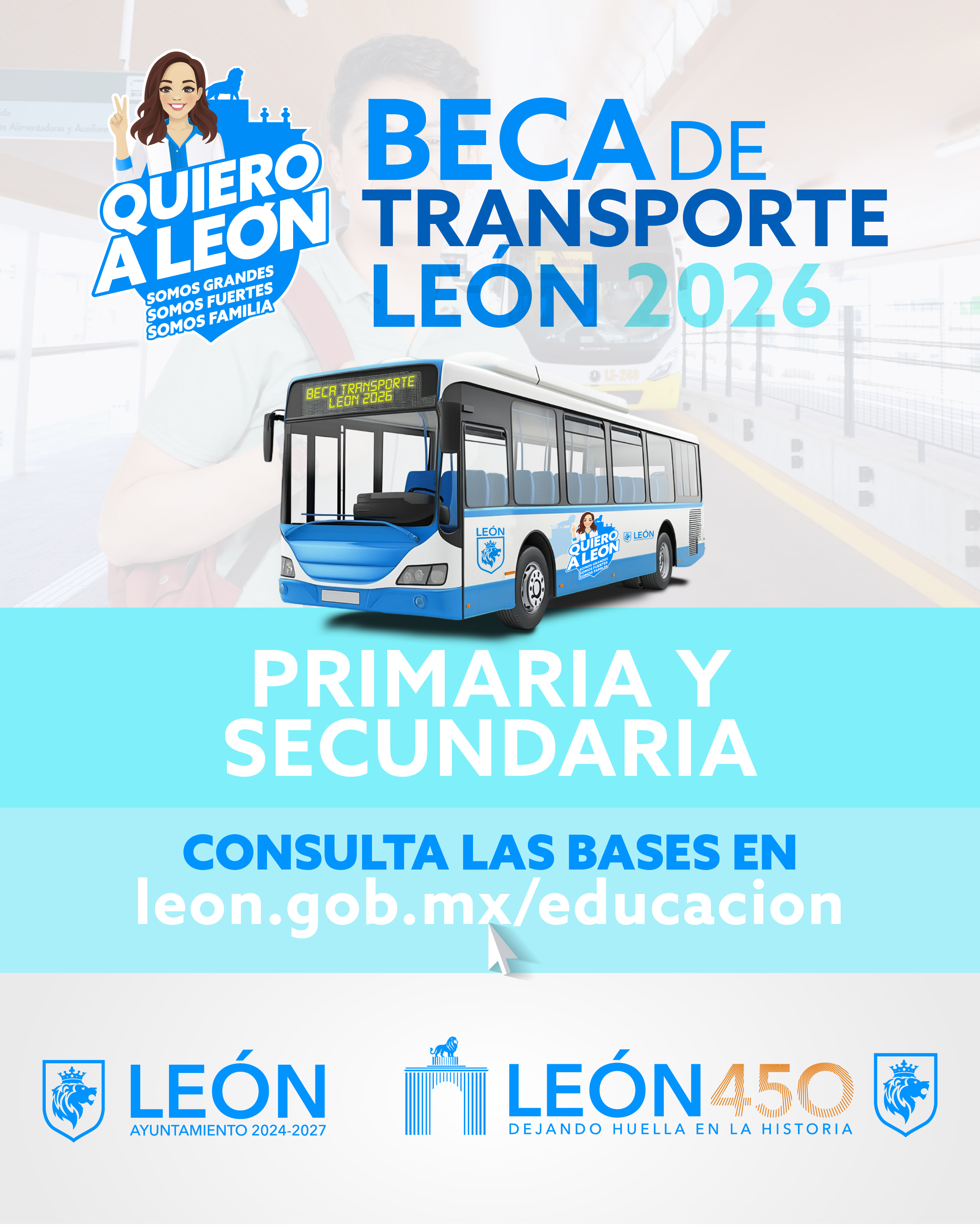 Convocatoria de Beca Transporte León Primaria y Secundaria 2026
