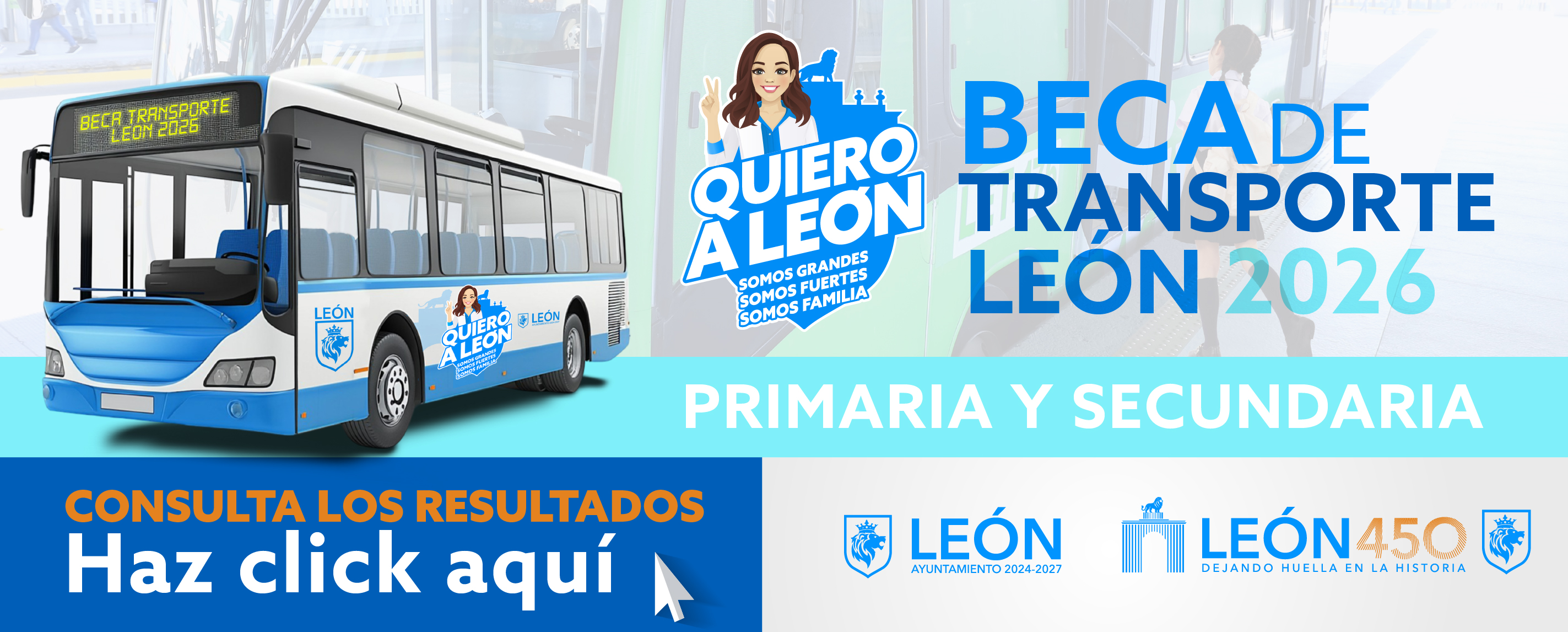 Resultados Beca de Transporte León 2026 Primaria y Secundaria